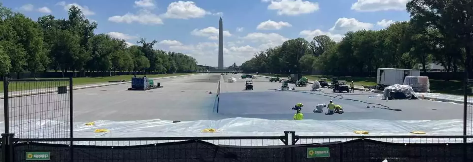 Controversial Transformation: Washington D.C.'s Reflecting Pool Undergoes 'American Flag Blue' Makeover