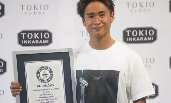 平野海祝選手、ハーフパイプでギネス世界新記録を樹立